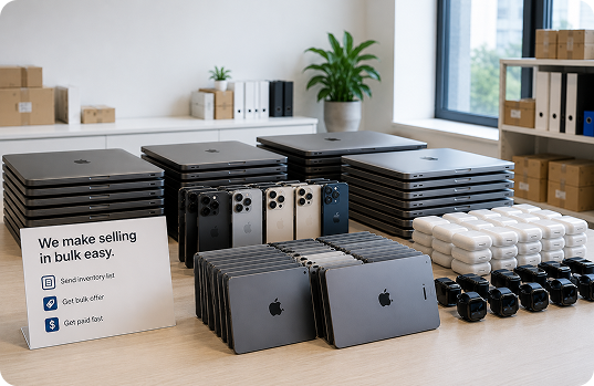 Apple devices packed in bulk for sale